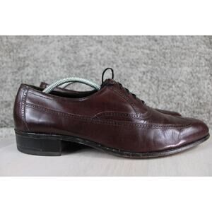 Florsheim Leather Oxford Shoes Mens 12 C Brown Dress Lace Up